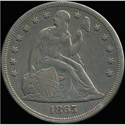 1865 Liberty Seated Dollar RAW