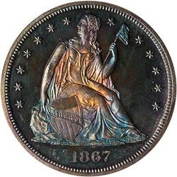 1867 Liberty Seated Dollar ANACS PF64