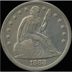 1868 Liberty Seated Dollar RAW