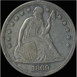 1869 Liberty Seated Dollar RAW