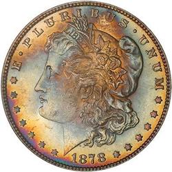 1878 7 tail feathers, reverse of 1878 PCGS MS63