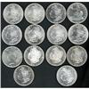 Image 1 : Lot of 14 Brilliant Uncirculated Silver Dollars