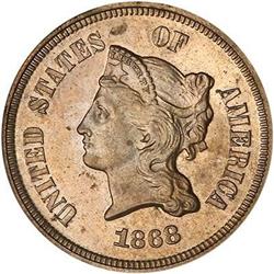 1868 Pattern Five Cents plain edge J-633 NGC PF63