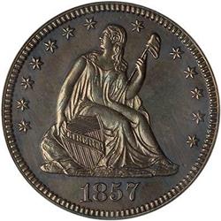 1857 Liberty Seated Quarter Dollar PCGS PF63