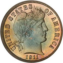 1911 Barber Dime NGC PF68