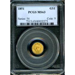 1851 $1 Gold Liberty PCGS MS63