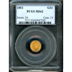 1852 $1 Gold Liberty PCGS MS62