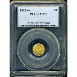 1852-O $1 Gold Liberty PCGS AU55