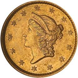 1854 $1 Gold Liberty NGC MS64 Type 1