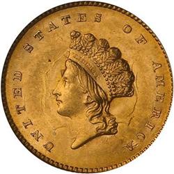 1854 $1 Gold Indian NGC MS64