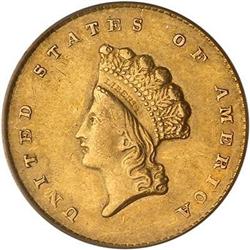 1855-O $1 Gold Indian PCGS AU50