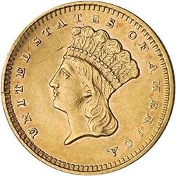 1858-S $1 Gold Indian ANACS AU55 Details