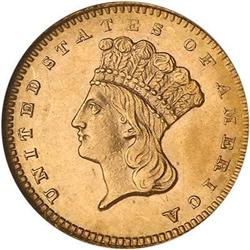 1860-S $1 Gold Indian NGC MS63