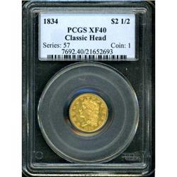 1834 $2.50 Classic Head PCGS XF40