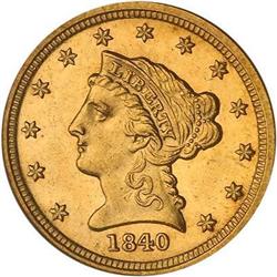 1840-C $2.50 Liberty ANACS MS63