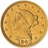 Image 1 : 1843-C $2.50 Liberty. Large date, plain 4 PCGS XF45