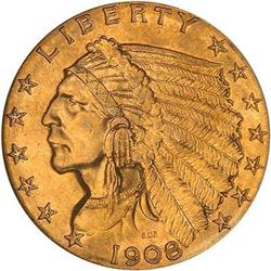 1908 $2.50 Indian NGC MS64
