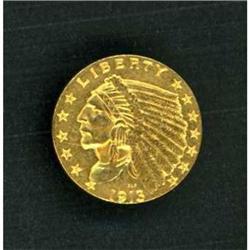 1913 $2.50 Indian RAW AU