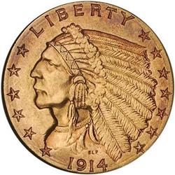 1914-D $2.50 MS63 (Numistrust graded MS64)