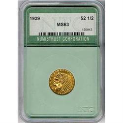 1929 $2.50 MS62 (Numistrust MS63)