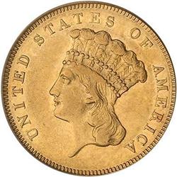 1855 $3 Gold PCGS AU50