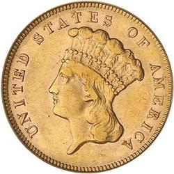 1878 $3 Gold PCGS AU53