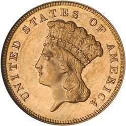 1886 $3 Gold ANACS MS62