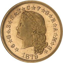 1879 $4 Gold. Flowing hair NGC PF64