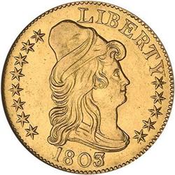1803 $5 Capped Bust. 3 over 2 ANACS Net EF40 AU Details