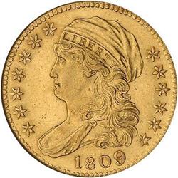 1809 $5 Capped Draped Bust. 9 over 8 NGC MS60