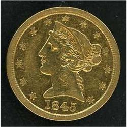 1845-O $5 Liberty RAW Fine