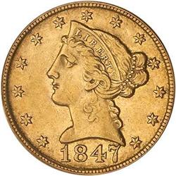 1847-D $5 Liberty PCGS XF45