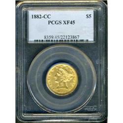 1882-CC $5 Liberty PCGS XF45