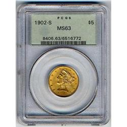 1902-S $5 Liberty With Motto PCGS MS63
