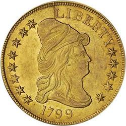 1799 $10 Capped Bust Large obv stars ANACS MS60 Details