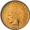 Image 1 : 1907 $10 Indian. No periods PCGS MS64