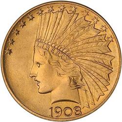 1908 $10 Indian. With motto PCGS MS65