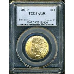 1909-D $10 Indian PCGS AU58