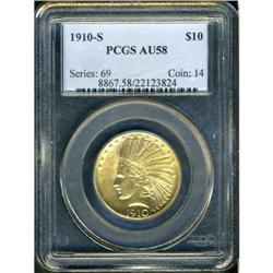 1910-S $10 Indian PCGS AU58