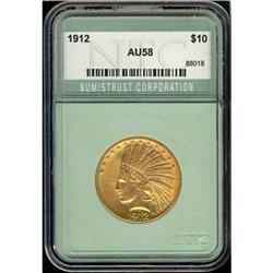 1912 $10 Indian NTC AU58
