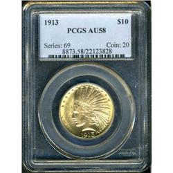 1913 $10 Indian PCGS AU58