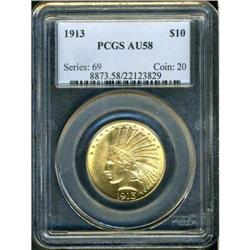 1913 $10 Indian PCGS AU58