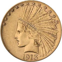 1913-S $10 Indian PCGS AU55