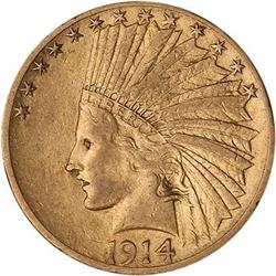 1914-S $10 Indian RAW XF45