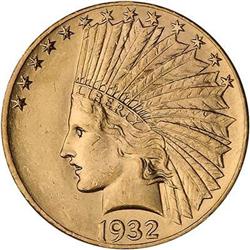1932 $10 Indian RAW MS61 Light Rim File on Rev.