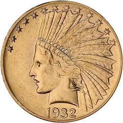 1932 $10 Indian RAW AU58