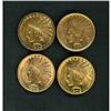 Image 1 : Lot of Four $10 Indian Eagles Raw F-AU