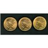 Image 1 : Lot of Three $10 Indians 1909-D (x2), 1909-S Raw EF-AU