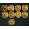 Image 1 : Lot of Nine $10 Indian Eagles 1911 - 1914-D Raw VF-AU