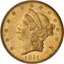 1851-O $20 Liberty PCGS AU50